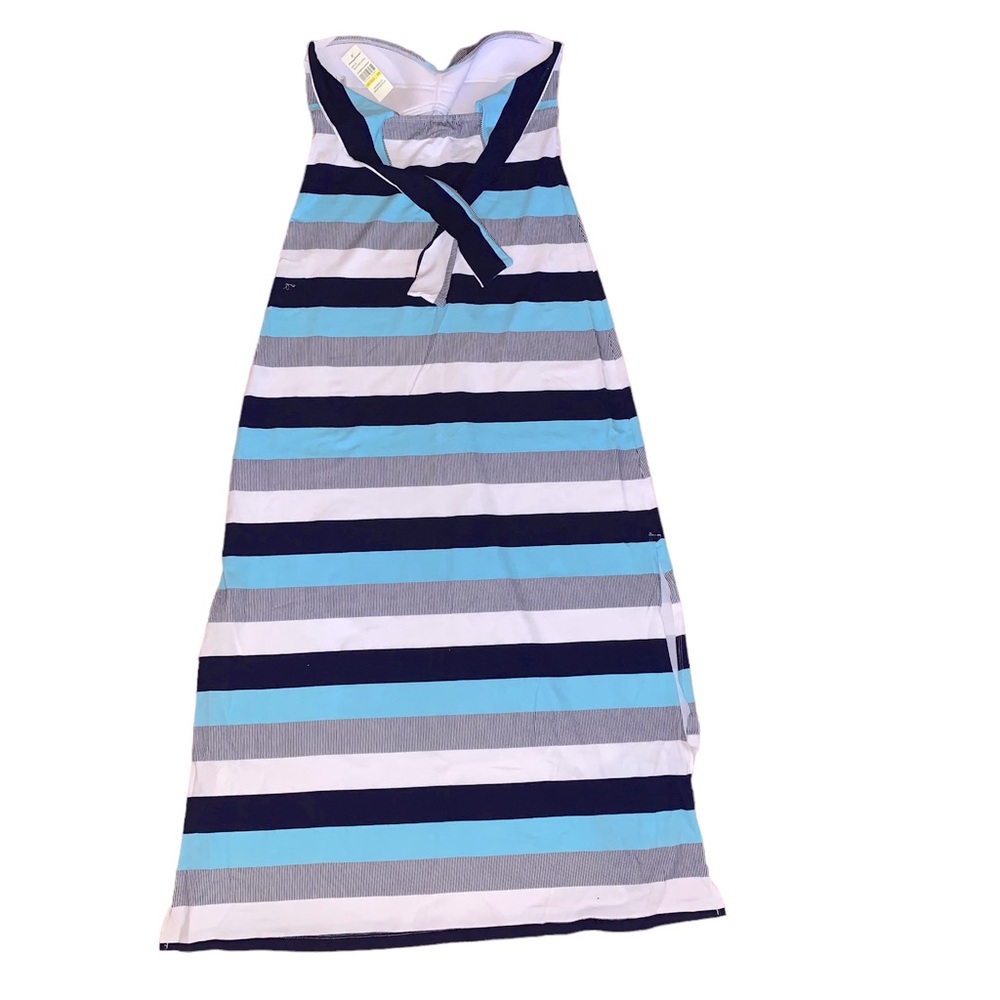 Tommy Bahama Bold Stripe Coverup Dress w/Tie Backs & Slits Size Medium/Tall - Picture 6 of 8